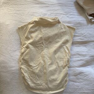Reformation Cream Sleeveless Mock Neck Tank